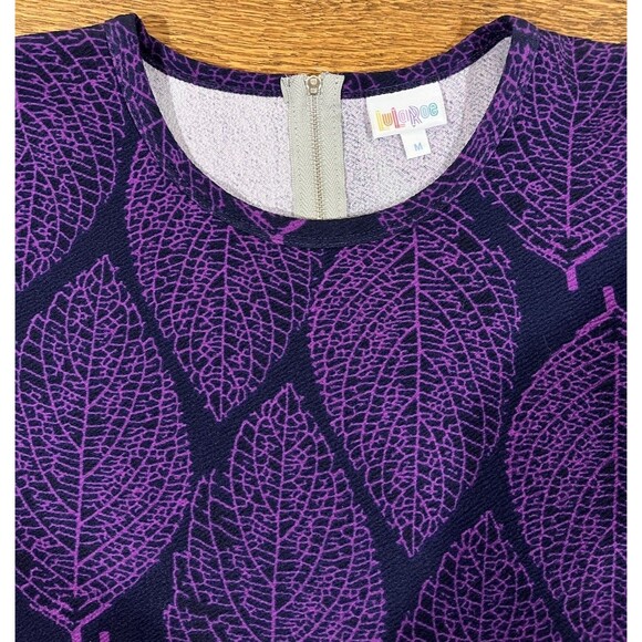 Lularoe Amelia Dress Women’s Medium M Zipper Knit Short Sleeve Fall - Picture 4 of 4